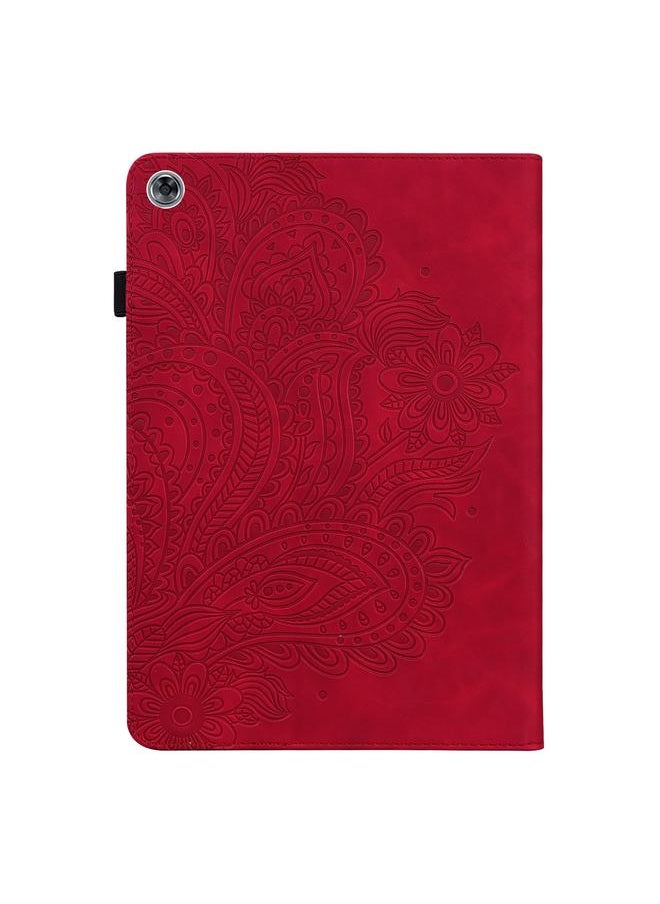 Green Tiger - Case For Huawei MediaPad M5 lite 10.1 Peacock Embossed Pattern TPU + PU Horizontal Flip Leather Case with Holder & Card Slots & Wallet & Sleep / Wake-up Function - Image 1