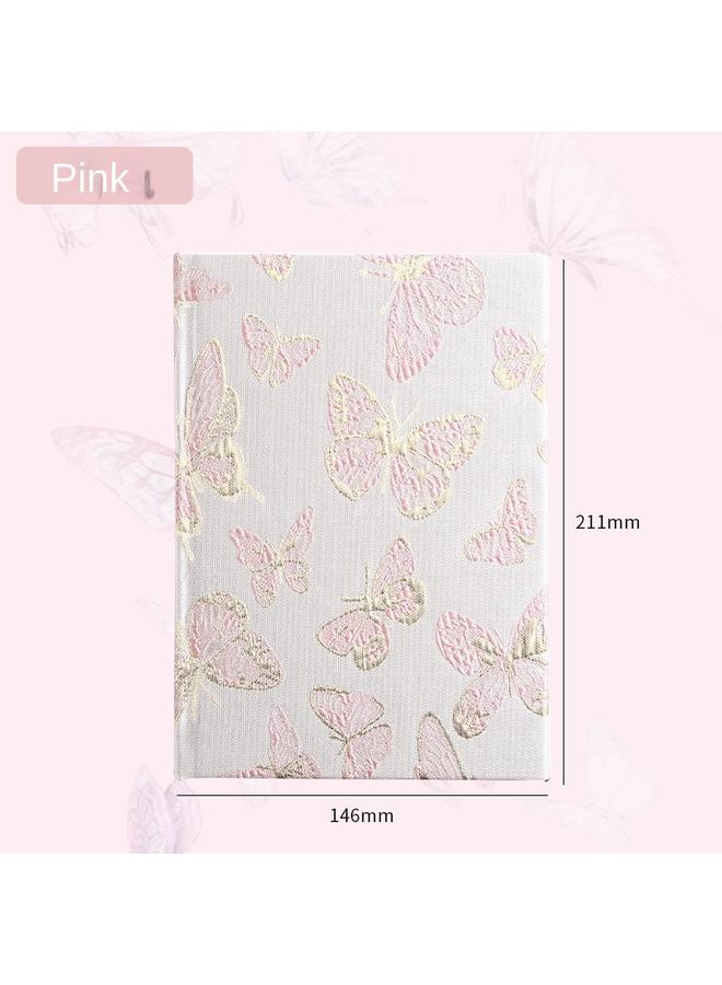 Bluejw Simple Small Fresh Antique High-level Butterfly Creative Notebook Hardcover A5 Notepad Student Horizontal Line Diary - Image 1