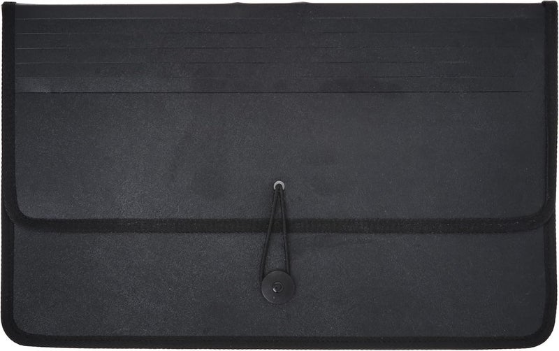 Lion Expand-N-File Poly Expanding Wallet, Legal Size with 2.5 Inch Gusset, Black - Image 2