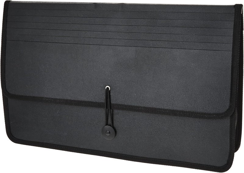 Lion Expand-N-File Poly Expanding Wallet, Legal Size with 2.5 Inch Gusset, Black - Image 1