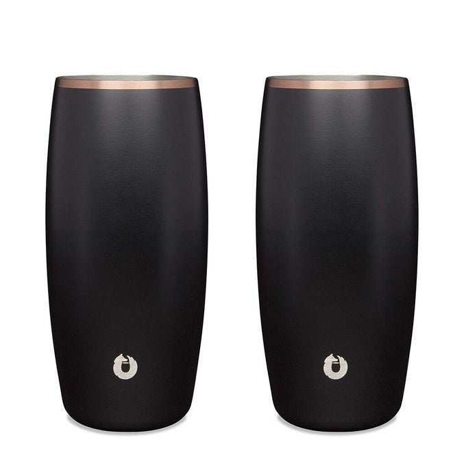 PREMIUM VACUUM INSULATED STAINLESS STEEL BEER GLASS HOME BAR ACCESSORIES ELEGANT BARTENDING LIGHTWEIGHT PINT GLASSES SLEEK DRINKWARE FROSTY BEVERAGES STAY COLD 18OZ SET OF 2BLACKGOLD