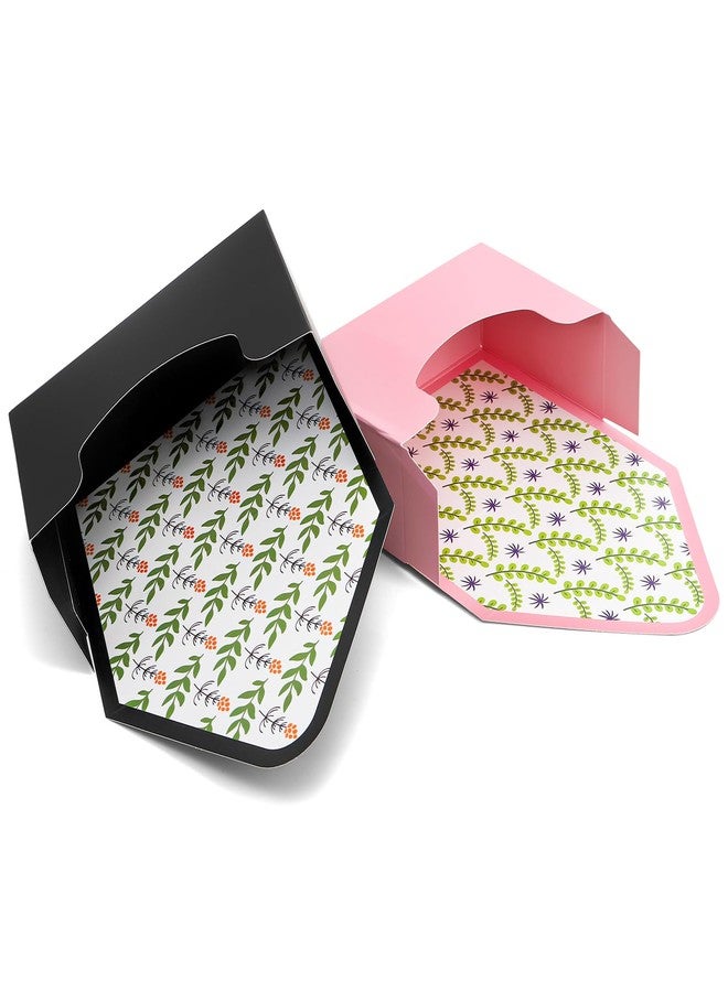 Cedilis Set of 20 Envelope Gift Box, Flower Boxes for Arrangements, Paper Floral Bouquet Packaging Box, Florist Supplies for Wedding, Party, Birthday, Mother's Day, Christmas, Pink and Black - Image 3