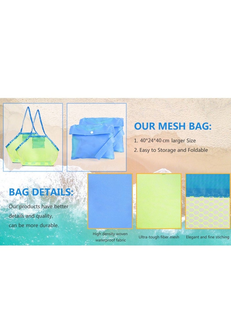 Large Portable Beach Mesh Bag Kids Toys Tote Bag Stay Away from Sand(with a bath toy duck included) - Image 3
