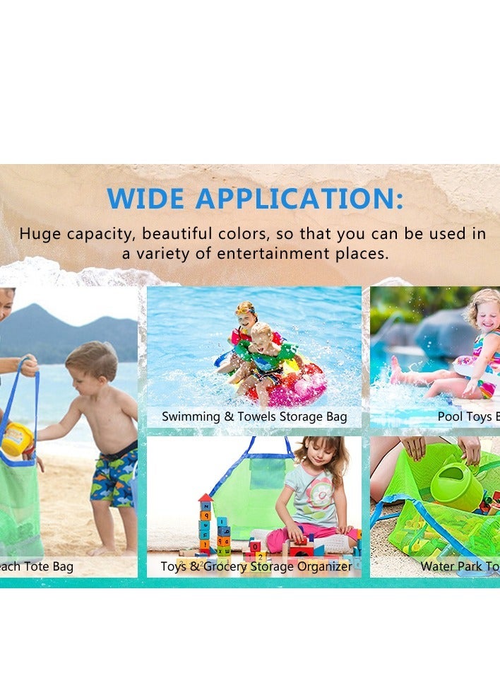 Large Portable Beach Mesh Bag Kids Toys Tote Bag Stay Away from Sand(with a bath toy duck included) - Image 2