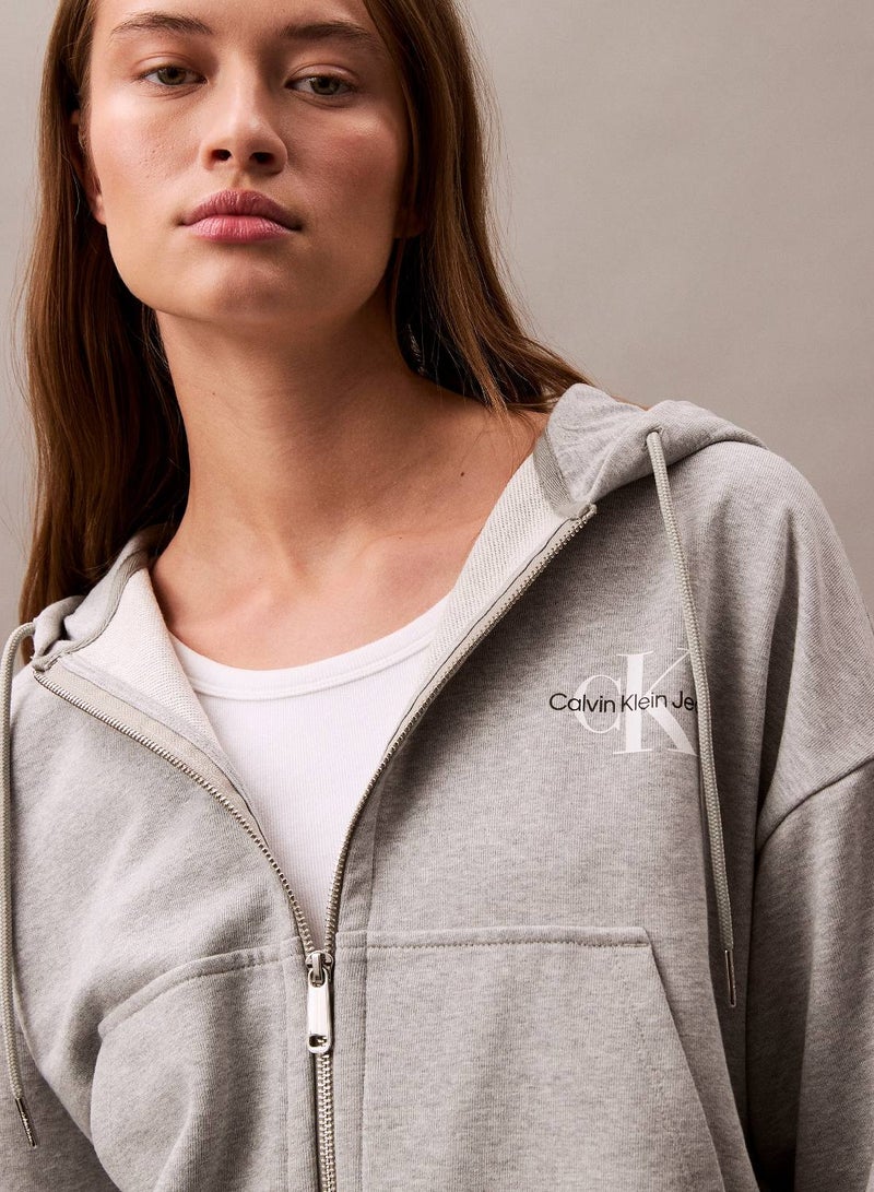 Calvin Klein Jeans Monologo French Terry Hoodie - Image 2