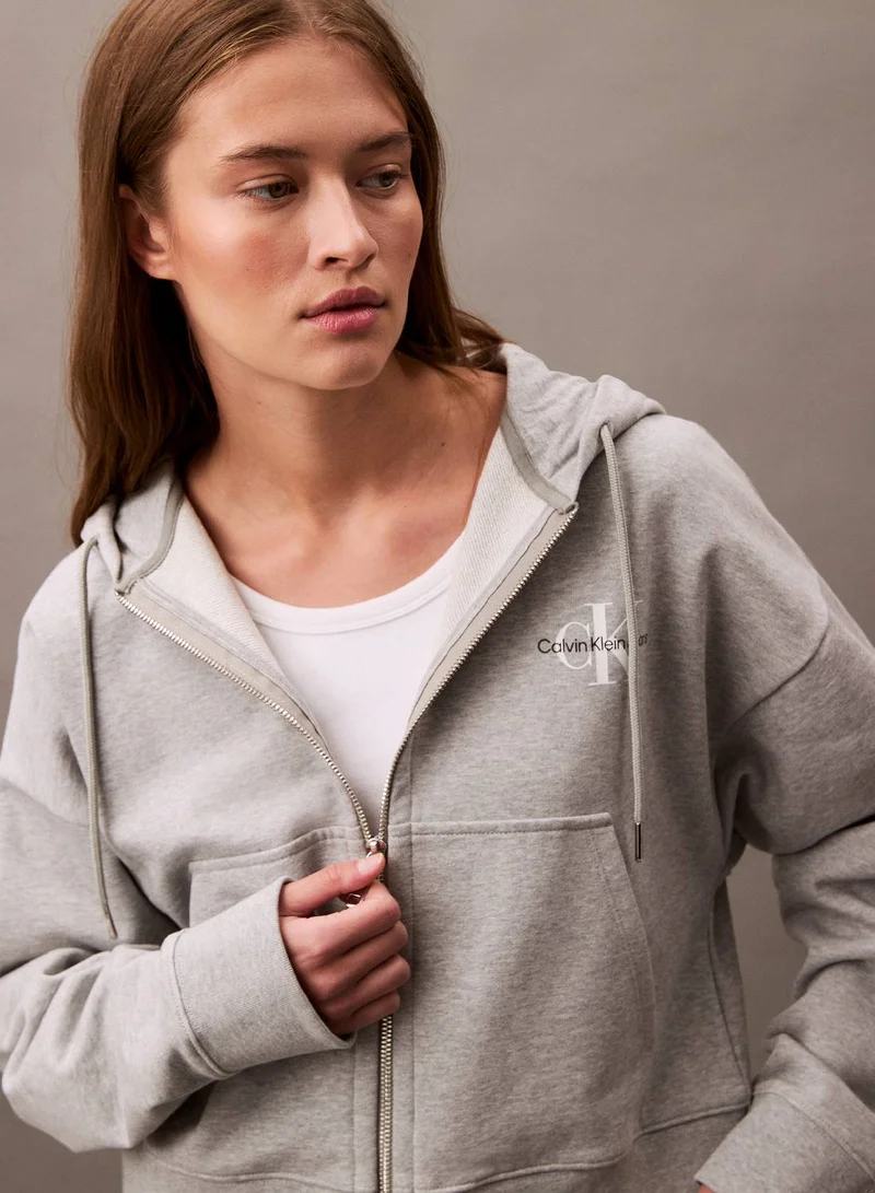 Calvin Klein Jeans  Monologo French Terry Hoodie for Women | Best Price UAE