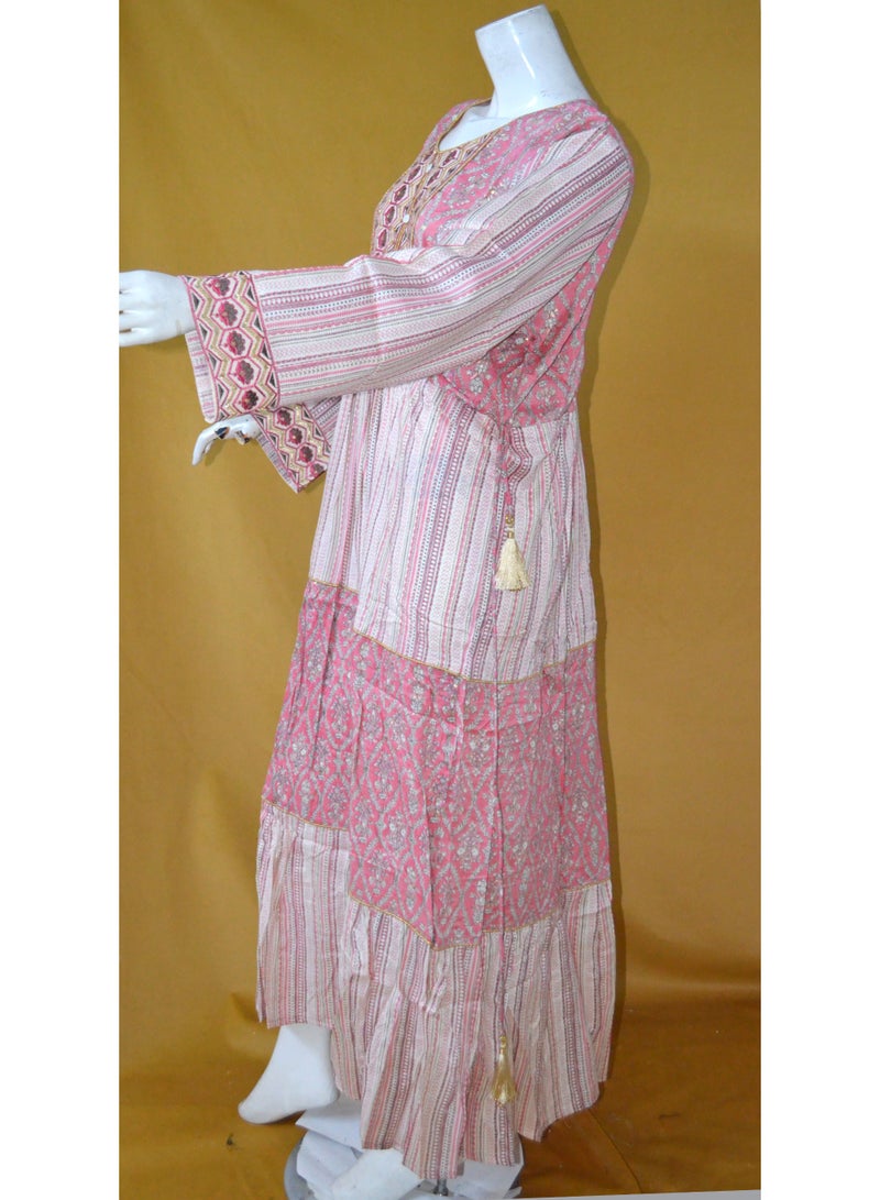 زينة جلابية نسائية أنيقة – فستان سهرة وحفلات محتشم بتطريز وأكمام طويلة مع أشرطة جانبية قابلة للتعديل - Image 5