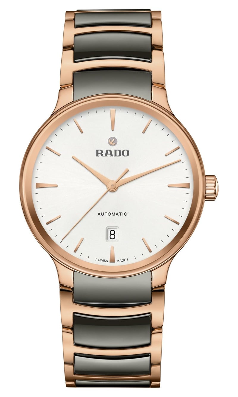 Rado Centrix Automatic White Dial, Date Display at 6 o'clock Rose Gold and Silver Bracelet, Swiss Automatic Movement - Image 1