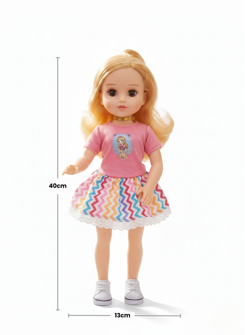 vexa pro 40cm Fashion Girl Doll with Blonde Hair – Kids Toy, Collectible Home Decor, Gift for Girls - Image 2
