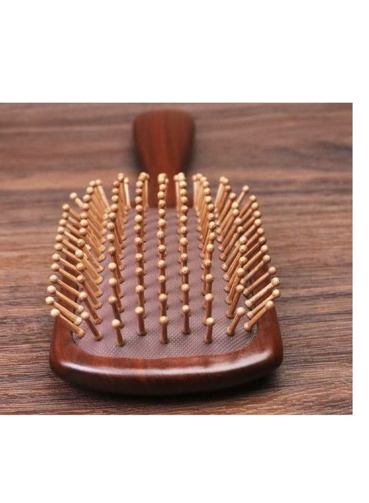 Generic Handcrafted Sandalwood Pillow-Shaped Comb, Square Scalp Massage Brush, Suitable For All Hair Types, Wooden Comb  - Image 2