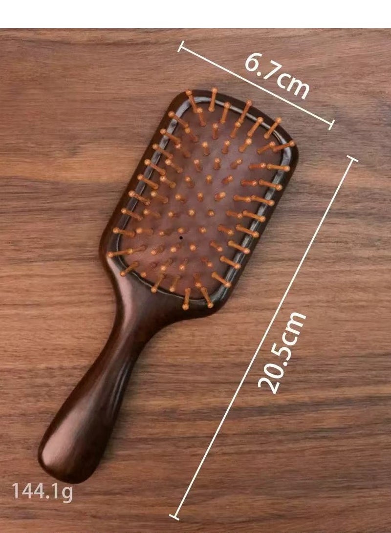Generic Handcrafted Sandalwood Pillow-Shaped Comb, Square Scalp Massage Brush, Suitable For All Hair Types, Wooden Comb  - Image 5