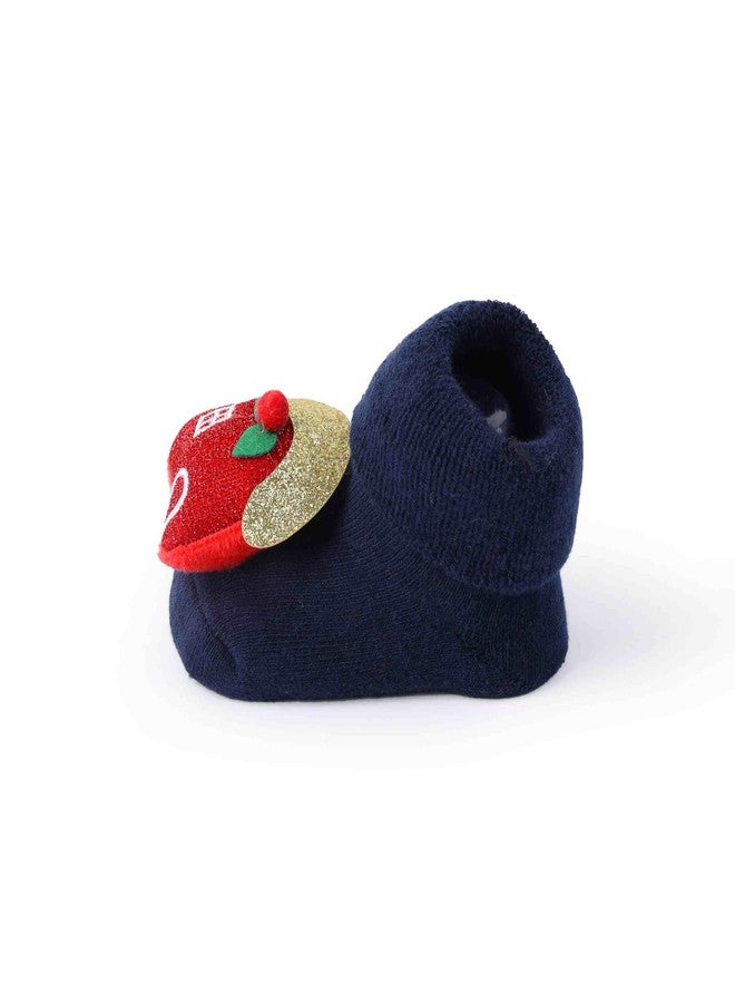 Kicks & Crawl Baby Boys & Baby Girls Anti-skid/slip Festive cheer 3D socks (Pack of 2) - Image 4