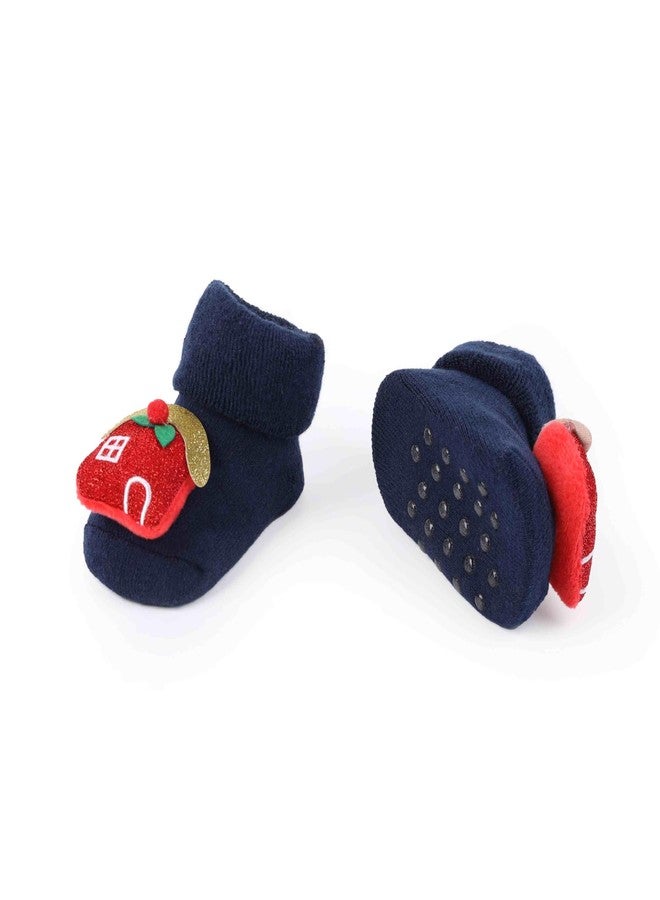 Kicks & Crawl Baby Boys & Baby Girls Anti-skid/slip Festive cheer 3D socks (Pack of 2) - Image 5