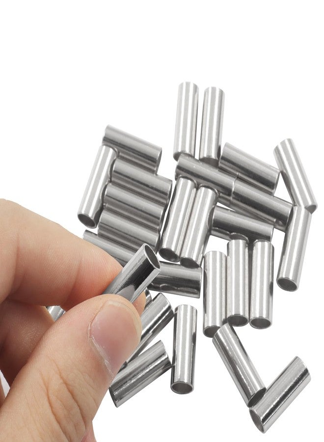 Murtenze 50 Sets Alloy Shoelace Tips, Silver Shoelace Heads Cylindrical Metal Aglets Replacement for Shoes, Jackets - Image 2