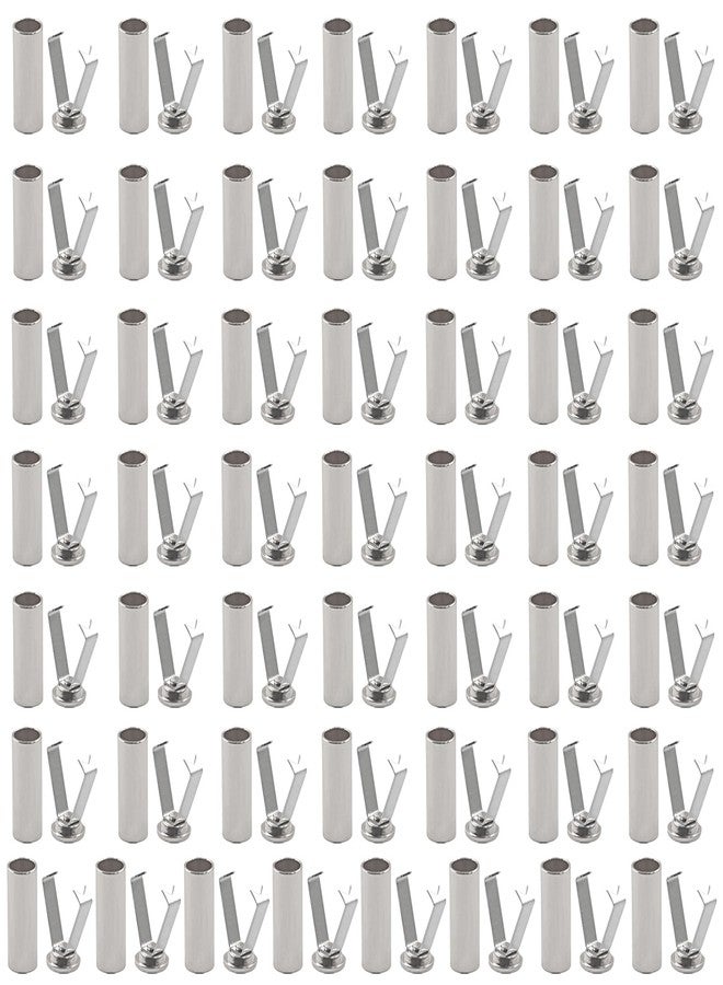 Murtenze 50 Sets Alloy Shoelace Tips, Silver Shoelace Heads Cylindrical Metal Aglets Replacement for Shoes, Jackets - Image 1