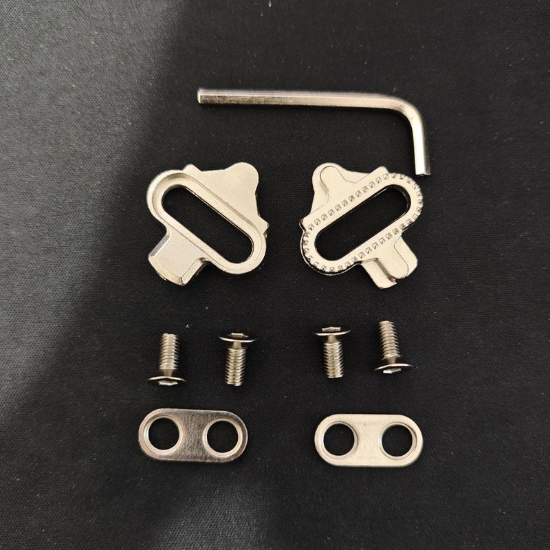 Generic Universal SPD Cycling Cleat Set for Road and MTB B lock piece [white screw white gasket]]