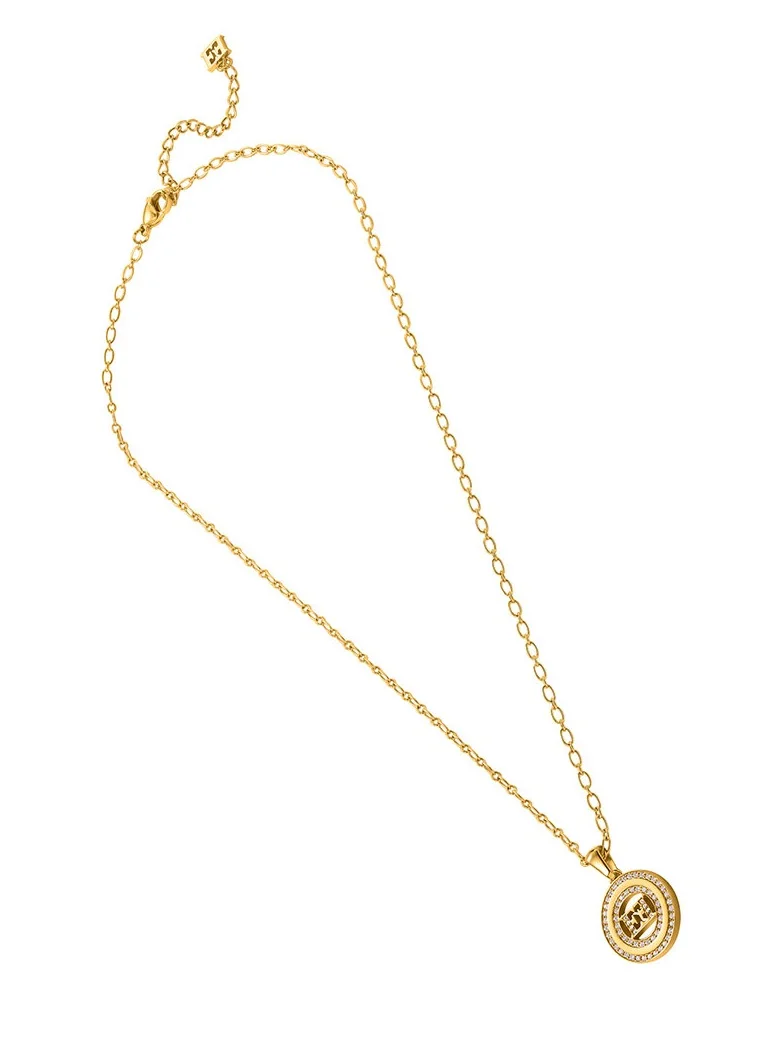 إسكادا Alice Necklace for Women Iconic E Signature Pendant, Crystal Accents, Modern Luxury and Chic Design