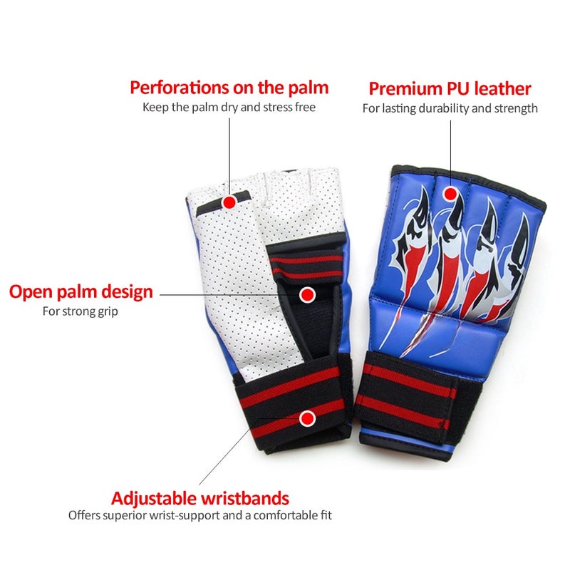 Half Finger Boxing Gloves MMA Mitts Thai Punching Training Bag Gloves Outdoor Sports Mittens Boxing Practice Equipment for Sanda Sparring Punching Bag Training - Image 4