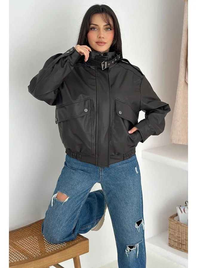 Noa Noa Women's Lined Leather Jacket – Powerful & Urban Style