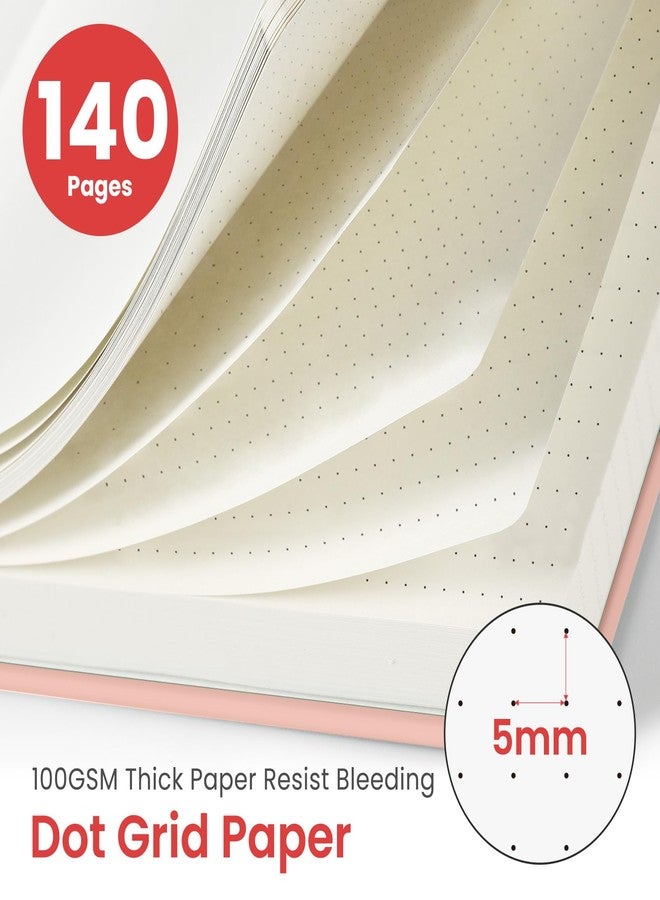 Taja Dotted Spiral Journal Notebook for Women & Men, 140 Pages, Bullet Dotted Notebook for Journaling & Note Taking, Journals for Writing, A5(6"x8") - Pink - Image 2