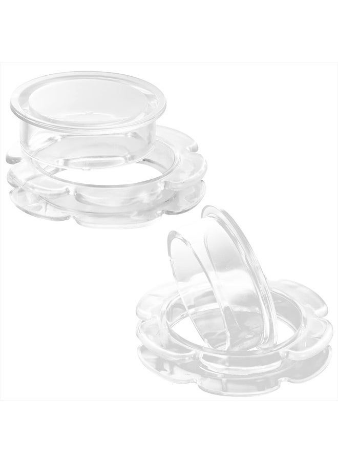 AIEX 2pcs Patio Table Umbrella Hole Ring, Silicone Umbrella Table Plug Flower Shape Patio Table Umbrella Parasol Hole Ring for 2 Inch Table Hole (Clear)  - Image 1
