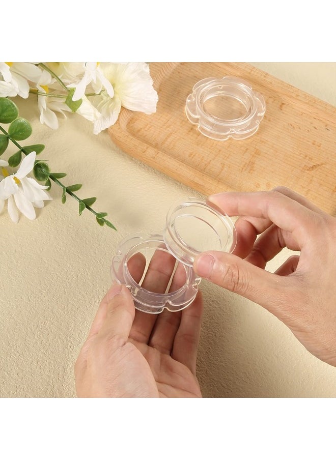 AIEX 2pcs Patio Table Umbrella Hole Ring, Silicone Umbrella Table Plug Flower Shape Patio Table Umbrella Parasol Hole Ring for 2 Inch Table Hole (Clear)  - Image 4