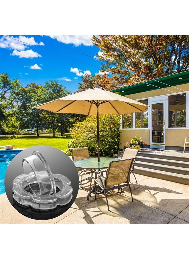 AIEX 2pcs Patio Table Umbrella Hole Ring, Silicone Umbrella Table Plug Flower Shape Patio Table Umbrella Parasol Hole Ring for 2 Inch Table Hole (Clear)  - Image 5