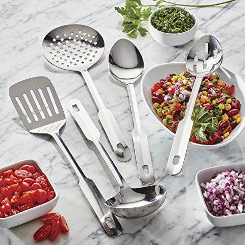 Amco 5 Piece Stainless Steel Cooking Utensil Set - Durable Kitchen Gadgets - Metal Kitchen Accessories - Easy to Clean Kitchen Tools - Image 4