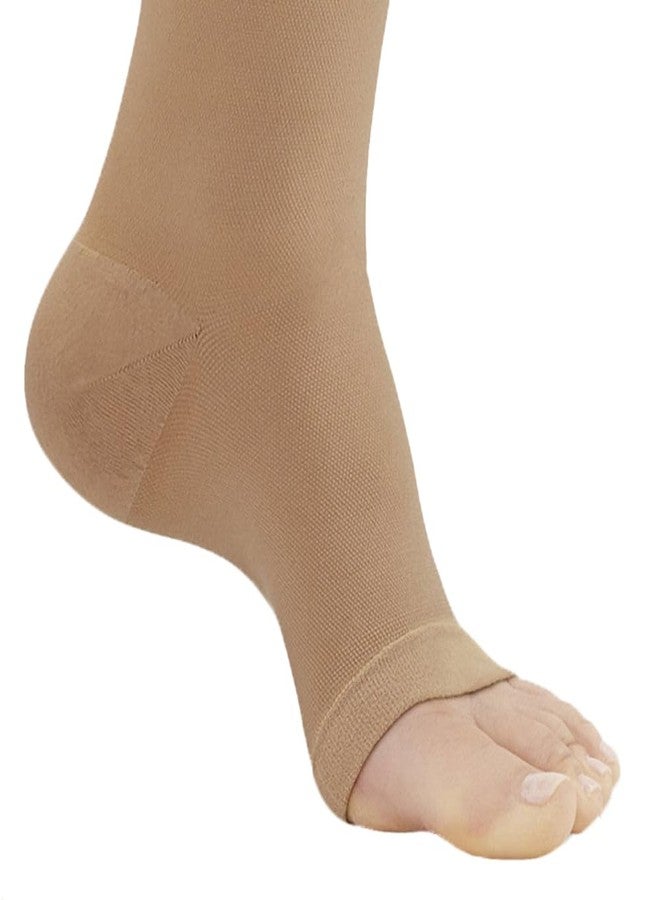 Ames Walker AW Style 307 Medical Support 30-40 mmHg Extra Firm Compression Open Toe Pantyhose Beige Queen - Image 3