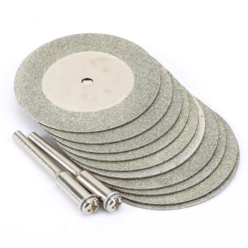 Dophee 10pcs Mini Diamond Coated Cutting Off Discs Replacement for Dremel Drill Rotary Tools (40mm) - Image 1