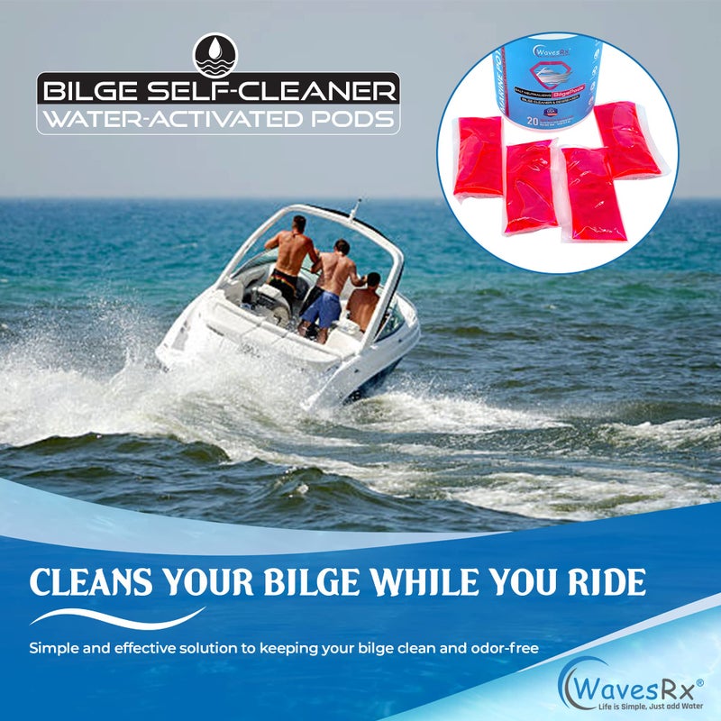 WAVESRX Salt Neutralizing BilgePods Drop & Go Bilge Cleaner & Marine Degreaser for Boats & Jet Skis l Water-Activated Boat Bilge Cleaner Removes Salt, Sludge & Deposits to Prevent Corrosion - Image 2