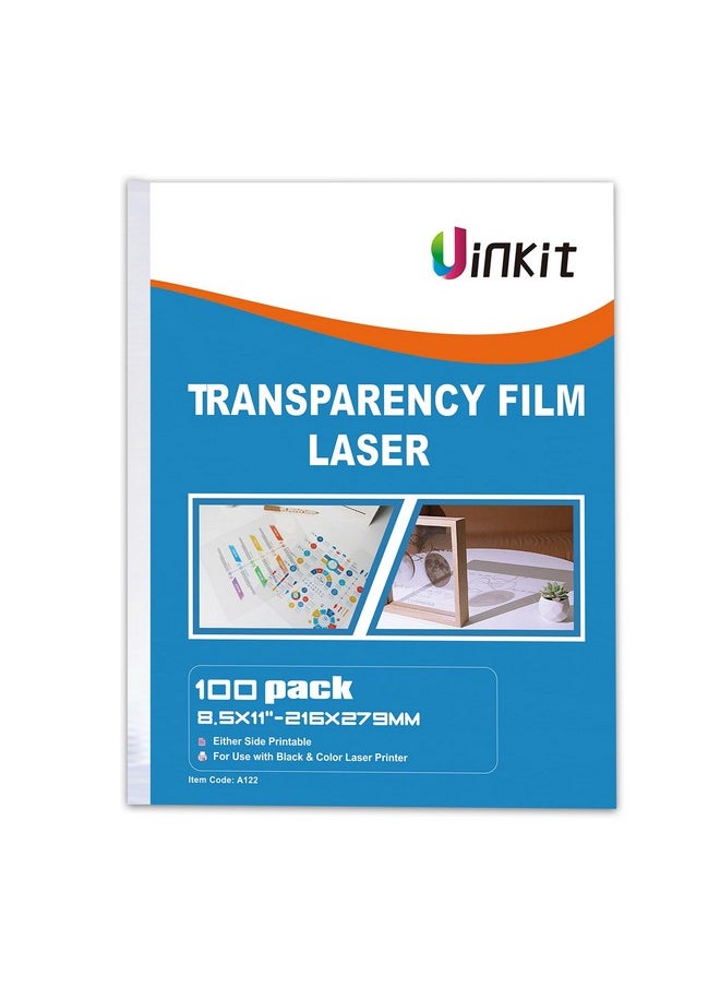Uinkit Uinkit 100 Sheets Laser Transparency Film 8.5x11 Color Transparent Paper OHP Clear Overhead Projector Film 8.5x11" for Laser Jet Printer Copier Copy Copies Photo Transparent Film A4 Letter Size  - Image 1