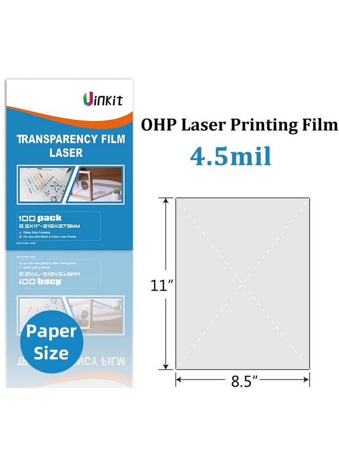 Uinkit Uinkit 100 Sheets Laser Transparency Film 8.5x11 Color Transparent Paper OHP Clear Overhead Projector Film 8.5x11" for Laser Jet Printer Copier Copy Copies Photo Transparent Film A4 Letter Size  - Image 2