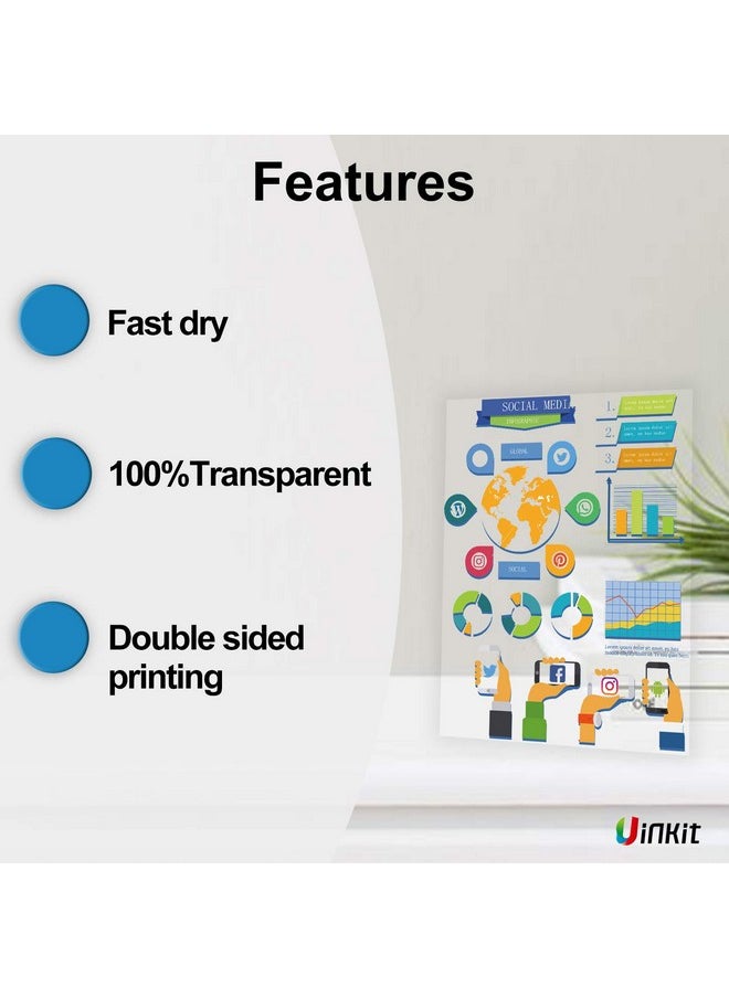 Uinkit Uinkit 100 Sheets Laser Transparency Film 8.5x11 Color Transparent Paper OHP Clear Overhead Projector Film 8.5x11" for Laser Jet Printer Copier Copy Copies Photo Transparent Film A4 Letter Size  - Image 5