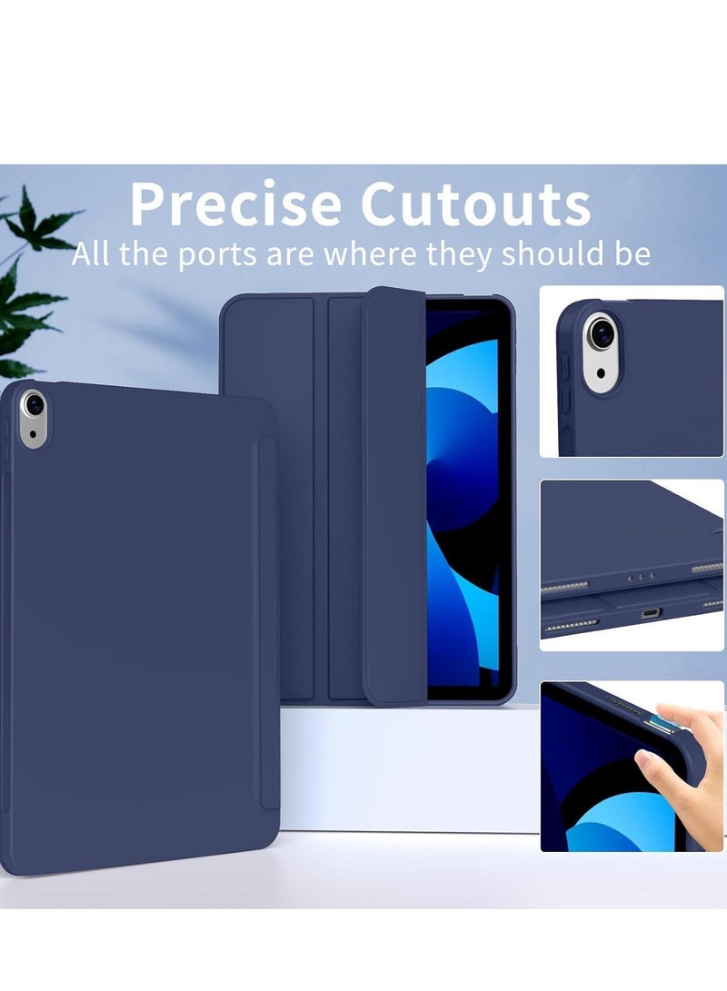 MUNTAQI Case for iPad Air 11 Inch M2 2024, Also Fits iPad Air 5th/4th Gen 10.9 Inch (2022/2020) – Slim Lightweight Smart Folio Cover with Auto Sleep/Wake, Soft TPU Back, Magnetic Closure, Full Protection for iPad Navy - Image 2