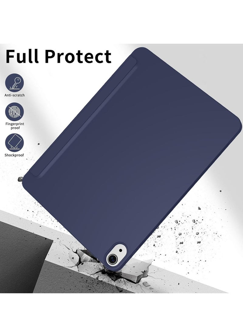 MUNTAQI Case for iPad Air 11 Inch M2 2024, Also Fits iPad Air 5th/4th Gen 10.9 Inch (2022/2020) – Slim Lightweight Smart Folio Cover with Auto Sleep/Wake, Soft TPU Back, Magnetic Closure, Full Protection for iPad Navy - Image 5