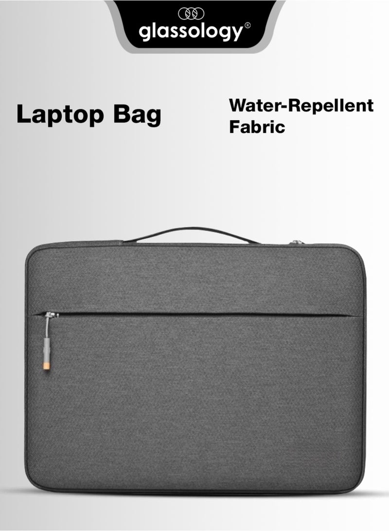 جلاسولوجي Glassology 15.6 Slim Laptop Sleeve Bag with Handle Grey Water Resistant, Shockproof Padding, Zipper Closure, Lightweight & Travel-Friendly - Image 1