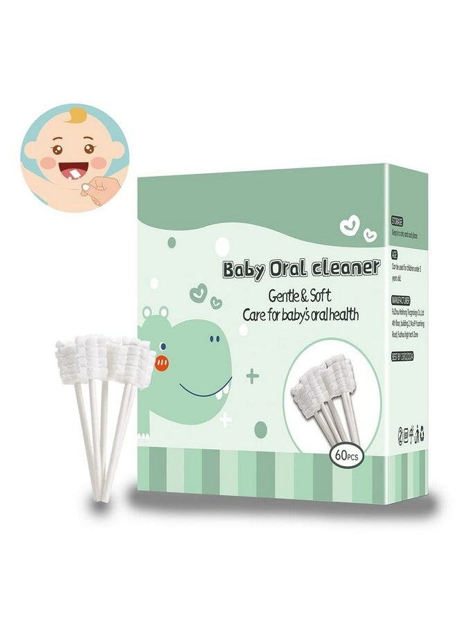 Beauenty - 60 PCS Baby Tongue Cleaner, Newborn Toothbrush, Disposable Infant Toothbrush Clean Mouth,Gauze Gum Cleaner Oral Cleaning Stick Dental Care for 0-36 Month - Image 1