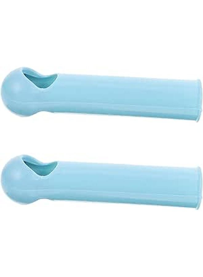 2pcs 19Mm Light Blue Broom Handle Grip Replacement Sleeve Mop Rod End Cap - Image 1