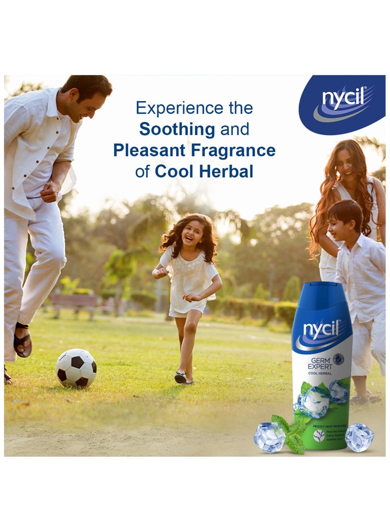 NYCIL Germ Expert Cool Herbal Prickly Heat Powder 187.5g fast relief from prickly heat and skin irritation. - Image 3