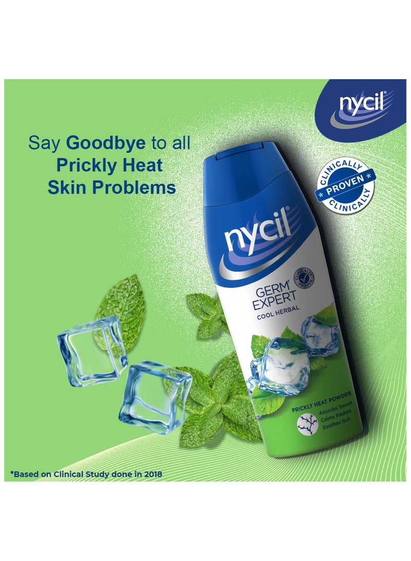 NYCIL Germ Expert Cool Herbal Prickly Heat Powder 187.5g fast relief from prickly heat and skin irritation. - Image 4