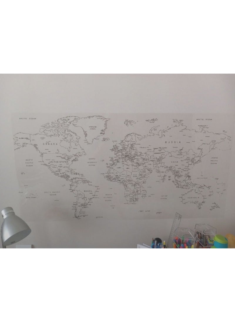 Toyfest - Magnetic Wall-Adhesive Writable and Eraseable World Map 110 x 56 cm - Image 1