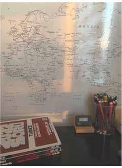 Magnetic Wall-Adhesive Writable and Eraseable World Map 110 x 56 cm