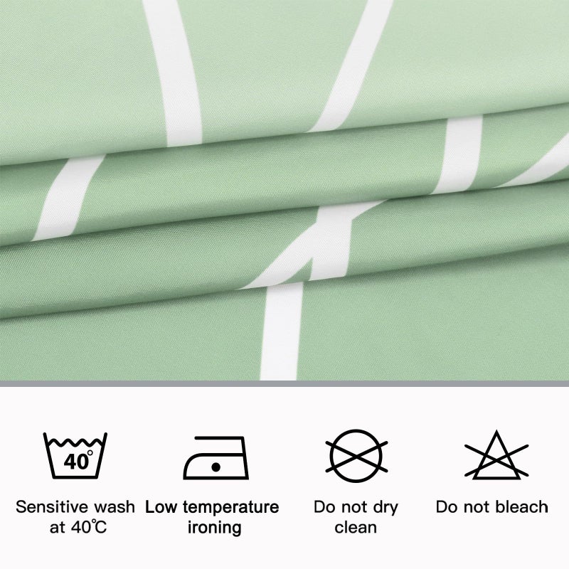 Punkray Ombre Green Striped Fabric Shower Curtain for Bathroom with 12 Hooks  Shower Curtains for Bathroom  Waterproof Bath Accessories Hotel Style - Machine Washable 72 X 72 - Image 5