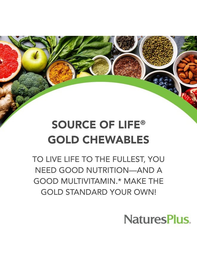 Nature's Plus Natures Plus Source of Life Gold Chewables - 90 Vegetarian Tablets - Tropical Fruit Flavor - Whole Food Multivitamin Supplement - Gluten Free - 30 Servings - Image 2