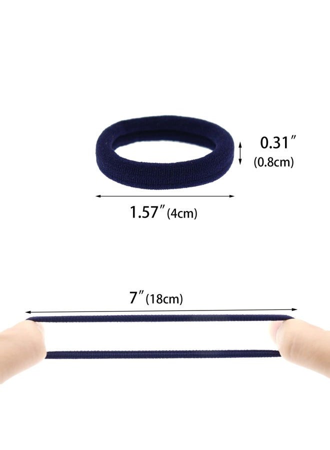 PIDOUDOU 100 Pack Seamless Hair Ties for Women Girls Ponytail Holders for Thick Hair (Navy) - Image 5