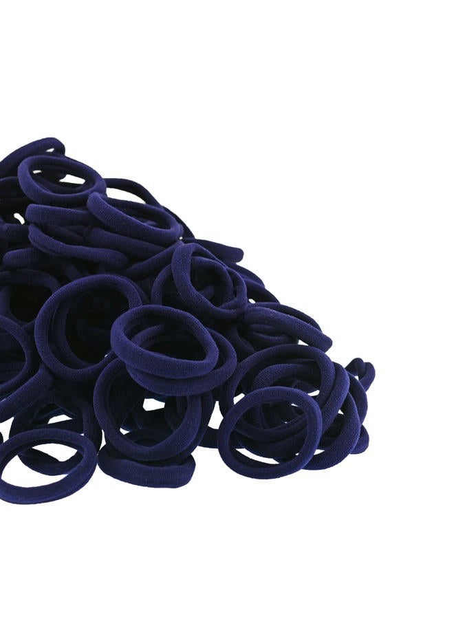 PIDOUDOU 100 Pack Seamless Hair Ties for Women Girls Ponytail Holders for Thick Hair (Navy) - Image 2