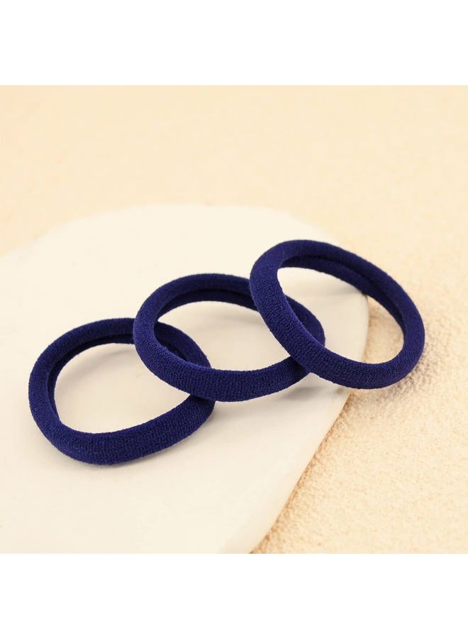 PIDOUDOU 100 Pack Seamless Hair Ties for Women Girls Ponytail Holders for Thick Hair (Navy) - Image 3
