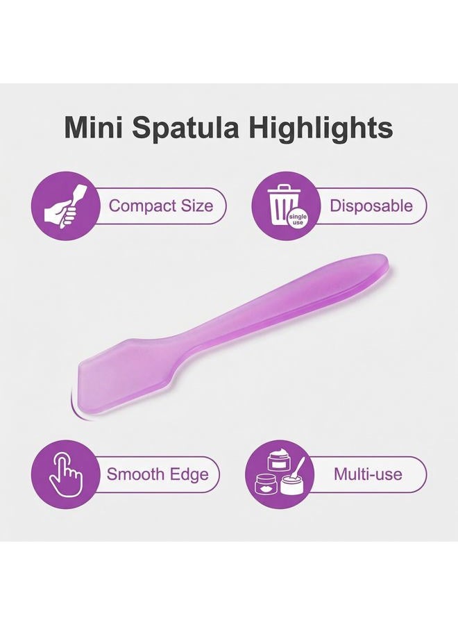 SYBL 100pcs Plastic Spatulas Cosmetic Scoop Stick Spatula Applicator Tool for Mixing and DIY Mask Facial Cream Makeup Skin Care Products 3.2" Reusable (Purple) - Image 3