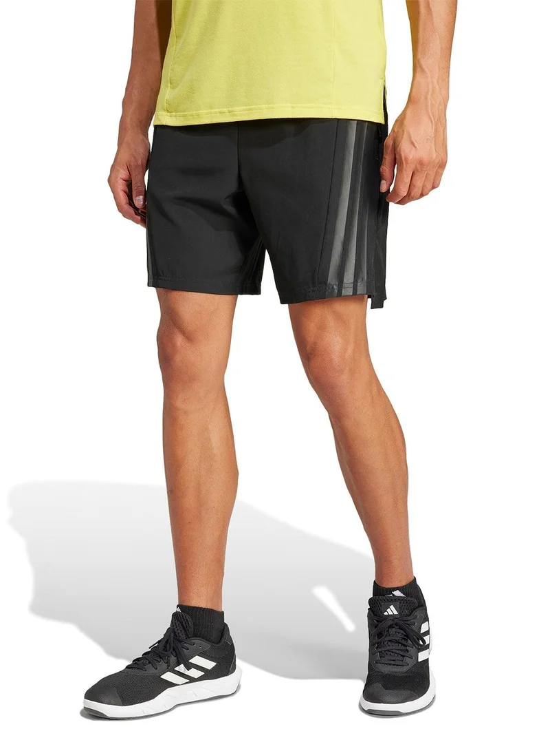 adidas شورت أسود قصير للرجال